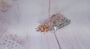 Margele nisip multicolore 1,2 mm , punga 50 gr