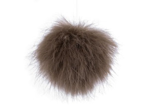 Pompon din blană cu buclă Ø8 cm - Img 3
