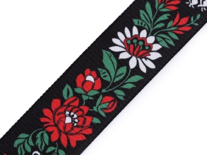 Elastic lat cu motiv floral, lățime 40 mm - Img 3