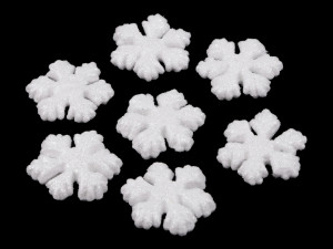 Fulgi de nea cu sclipici Ø4,5 cm