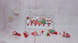 Set 6 clestisori cu decoratiuni Craciun
