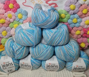 Pachet promo Jeans Soft Colors bleo/gri - 55%bumbac +45%acril - 500 gr