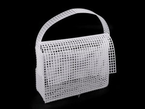 Plasa / grila din plastic pentru geanta de mana - alb - 17,5 x 13,5 x 5 cm