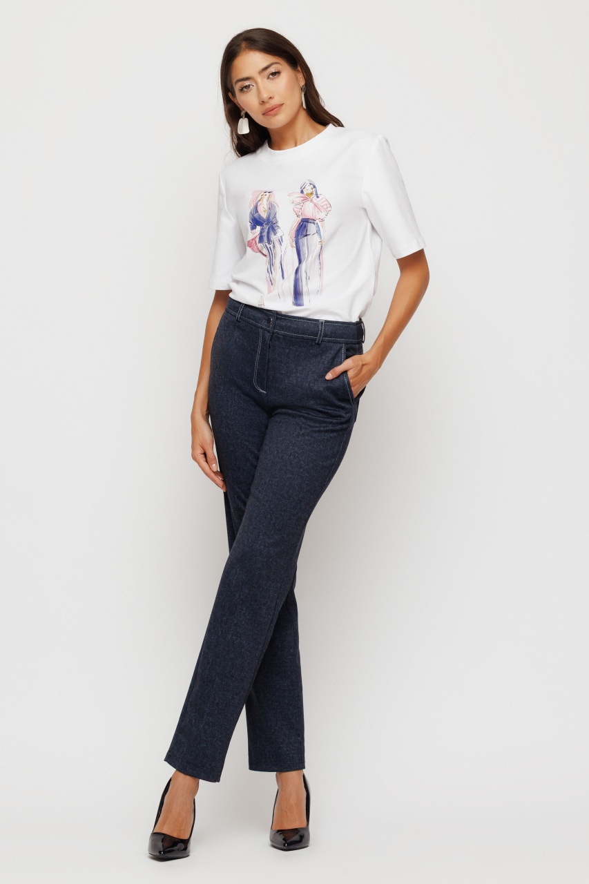 Pantaloni dama conici din denim