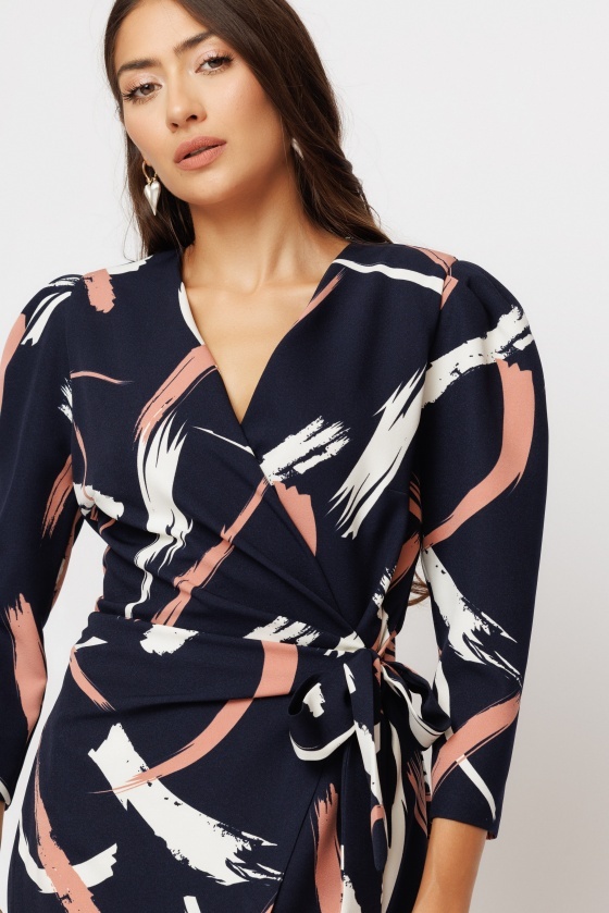 Rochie dama imprimata suprapusa - Img 1