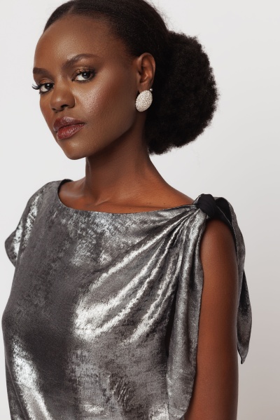 Bluza dama eleganta cu nod pe umar - Img 1