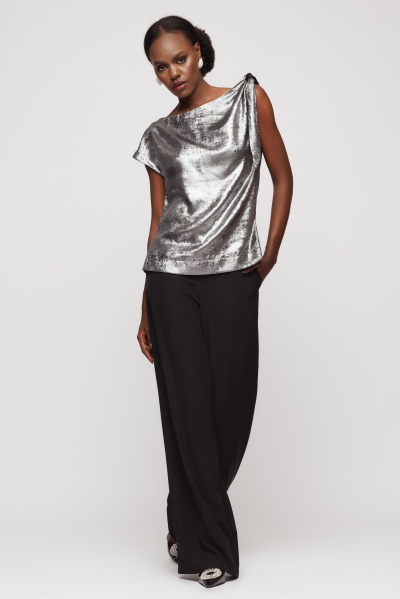 Bluza dama eleganta cu nod pe umar - Img 2