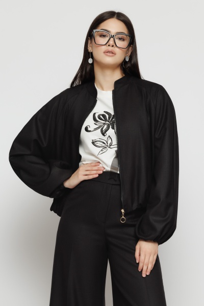 Jacheta dama neagra cu fermoar - Img 2