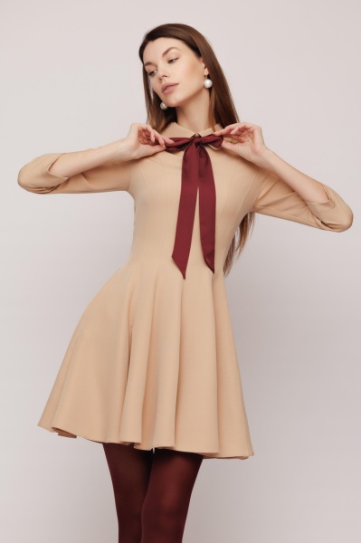 Rochie dama cu esarfa la guler - Img 1