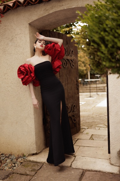 Rochie dama lunga cu capa - Img 1