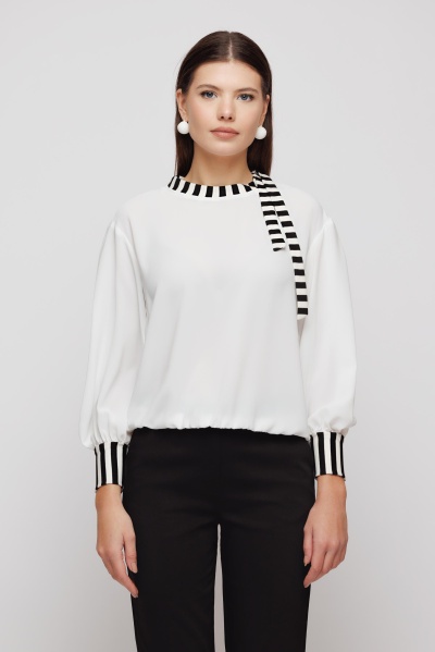Bluza dama alba cu garnituri - Img 3