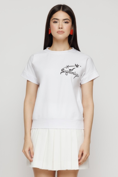Tricou dama alb zodia Sagetator - Img 4