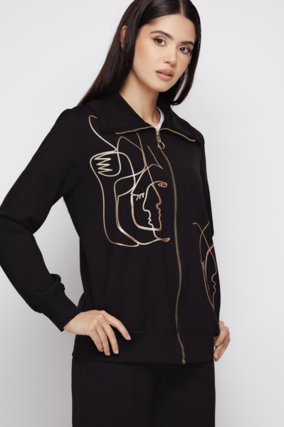 Jacheta dama neagra cu broderie - Img 7