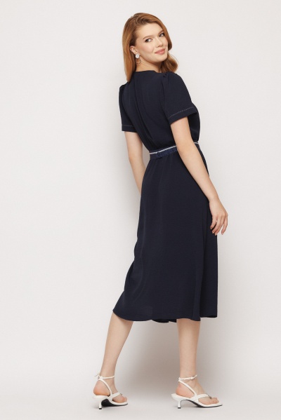 Rochie dama midi bleumarin - Img 3