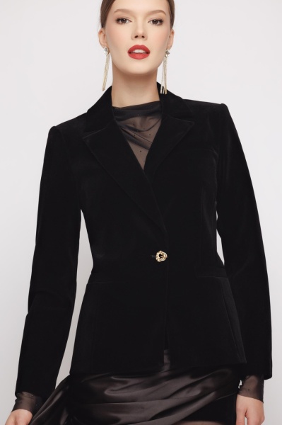 Sacou dama elegant din catifea neagra - Img 1