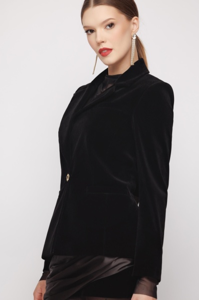 Sacou dama elegant din catifea neagra - Img 3