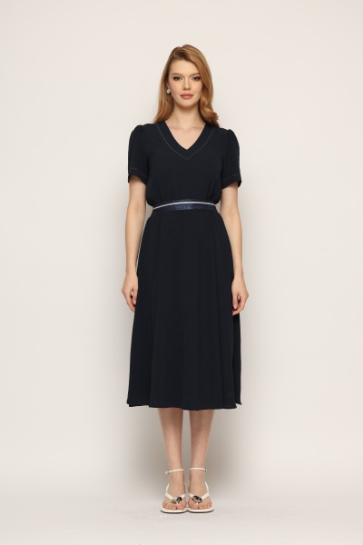 Rochie dama midi bleumarin - Img 4
