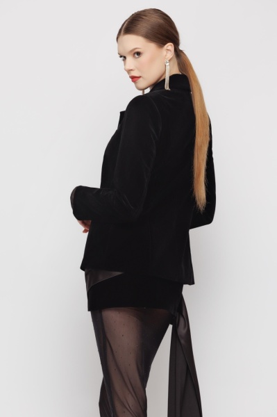 Sacou dama elegant din catifea neagra - Img 6