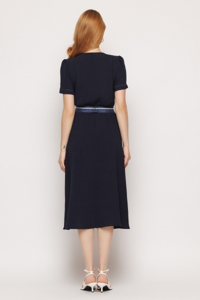 Rochie dama midi bleumarin - Img 5