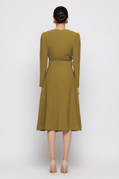 Rochie dama verde cu rever - Img 5