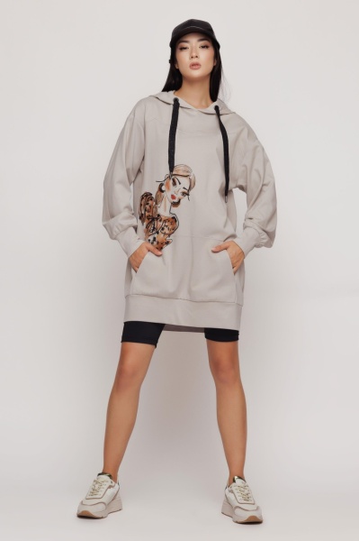 Rochie hanorac dama bej - Img 2