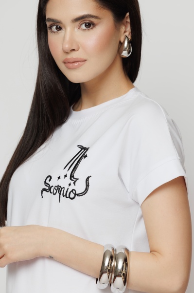 Tricou dama alb zodia Scorpion - Img 1