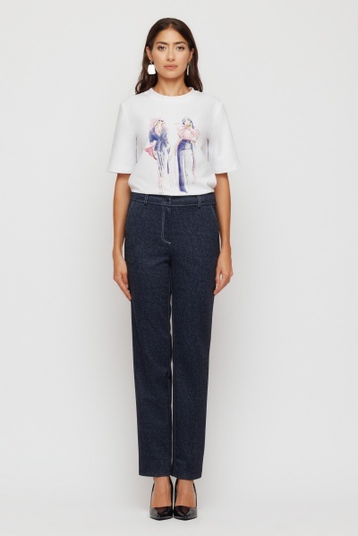 Pantaloni dama conici din denim - Img 3