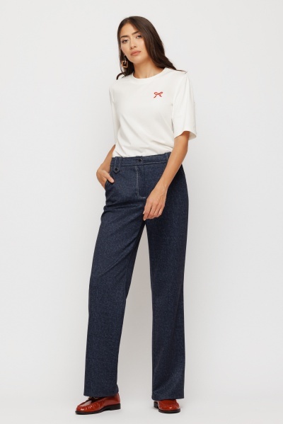Pantaloni dama drepti din denim - Img 2