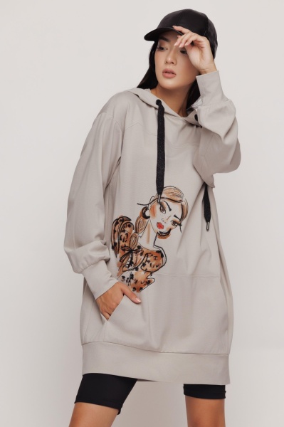 Rochie hanorac dama bej - Img 3