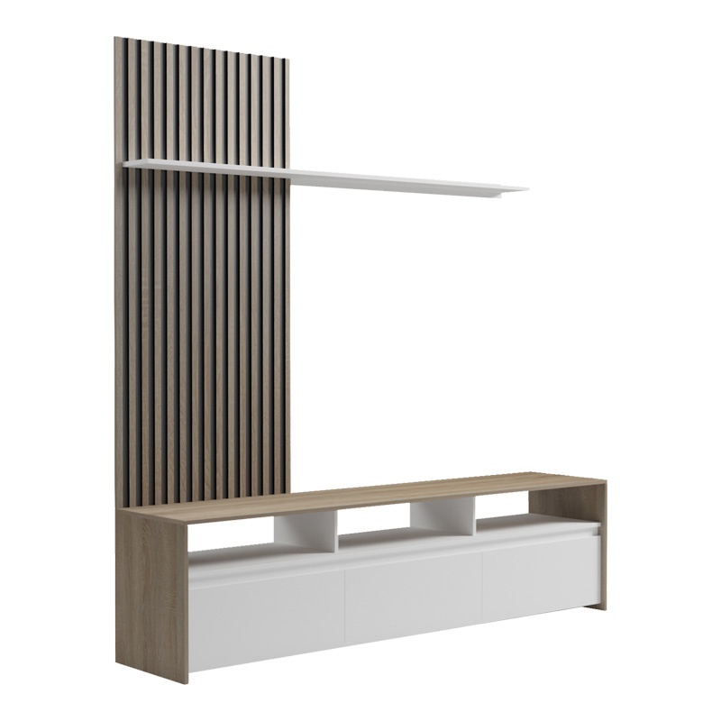 Ansamblu comoda TV Delfina Alb 190x40x199.5 cm - 1 | YEO