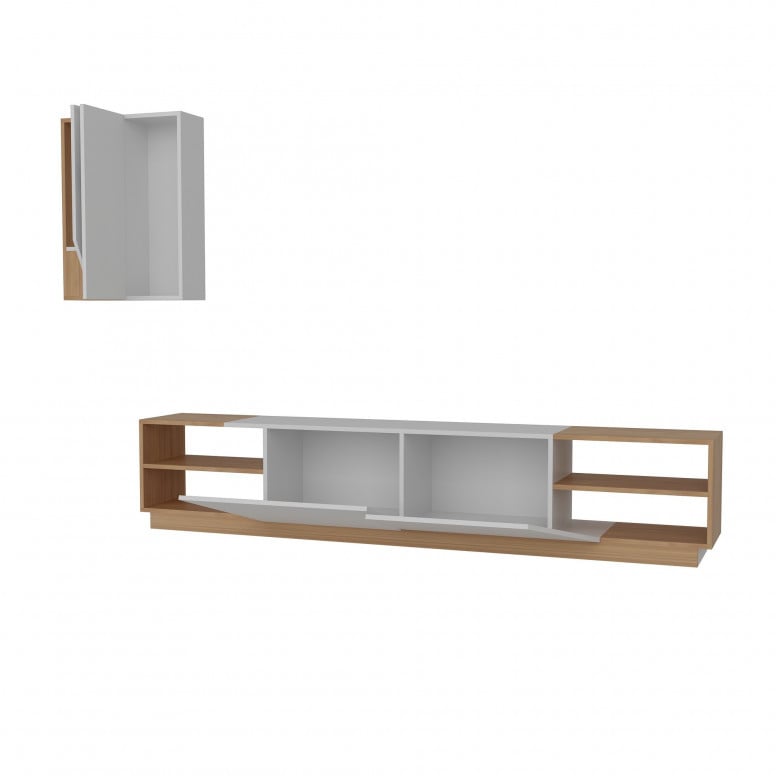 Ansamblu Comoda TV Zebra Alb-Teak - 5 | YEO