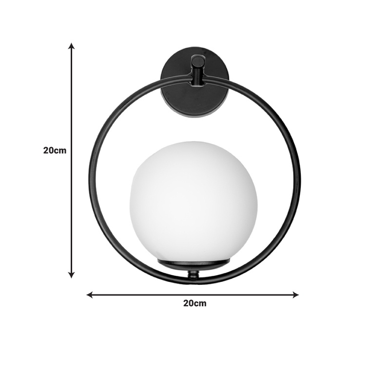 Aplica de perete cu 1 lumina Blento Pako World Negru 20x20x20 cm