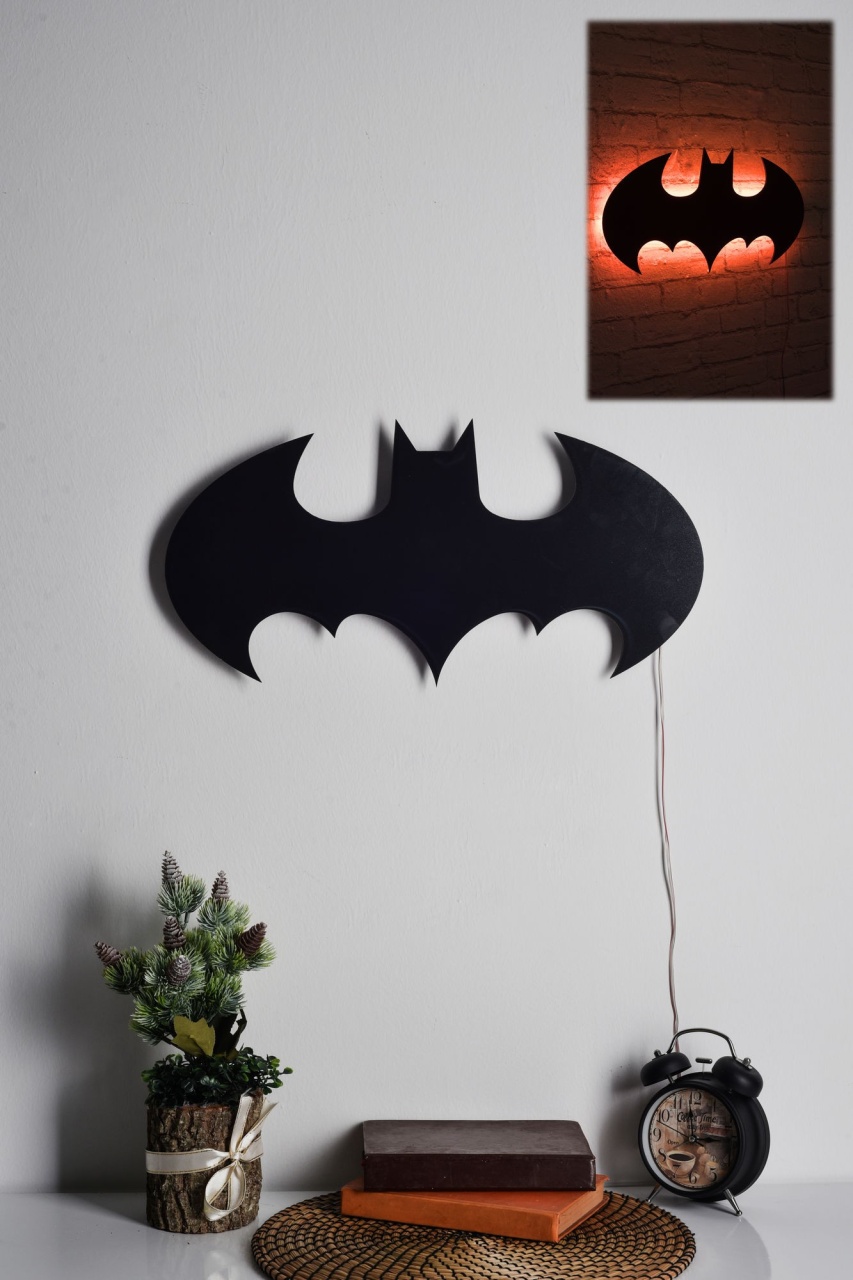 Aplică de perete LED decorativă Batman Rosu 50x25 cm - 1 | YEO