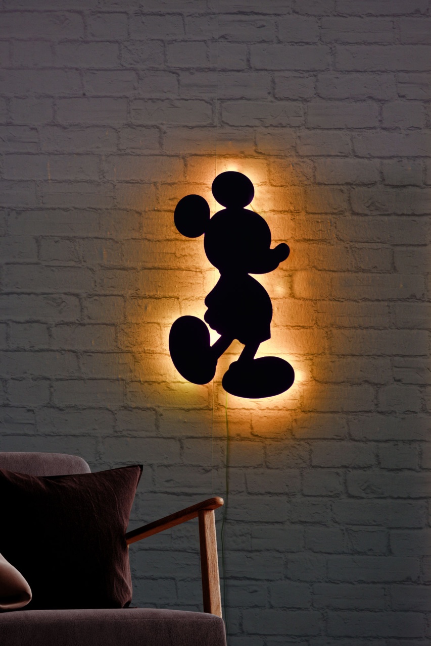 Aplică de perete LED decorativă Mickey Galben 32x50 cm - 2 | YEO