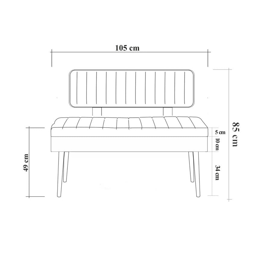 Bancheta tip scaun lat Vina Verde 90x39x40 cm - 3 | YEO