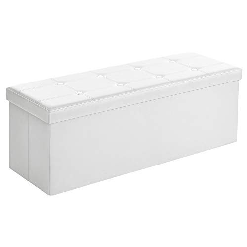 Bancuta hol cufar cu depozitare, Songmics, Alb, 110x38x38 cm - 1 | YEO