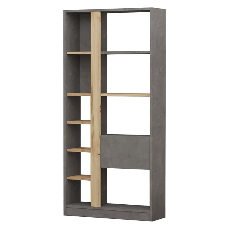 Biblioteca Alive culoare antracit antique - sonoma 75.5x25x160cm