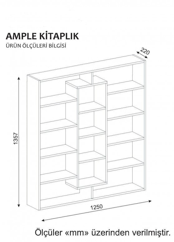 Biblioteca Ample - Red, Alb - 3 | YEO