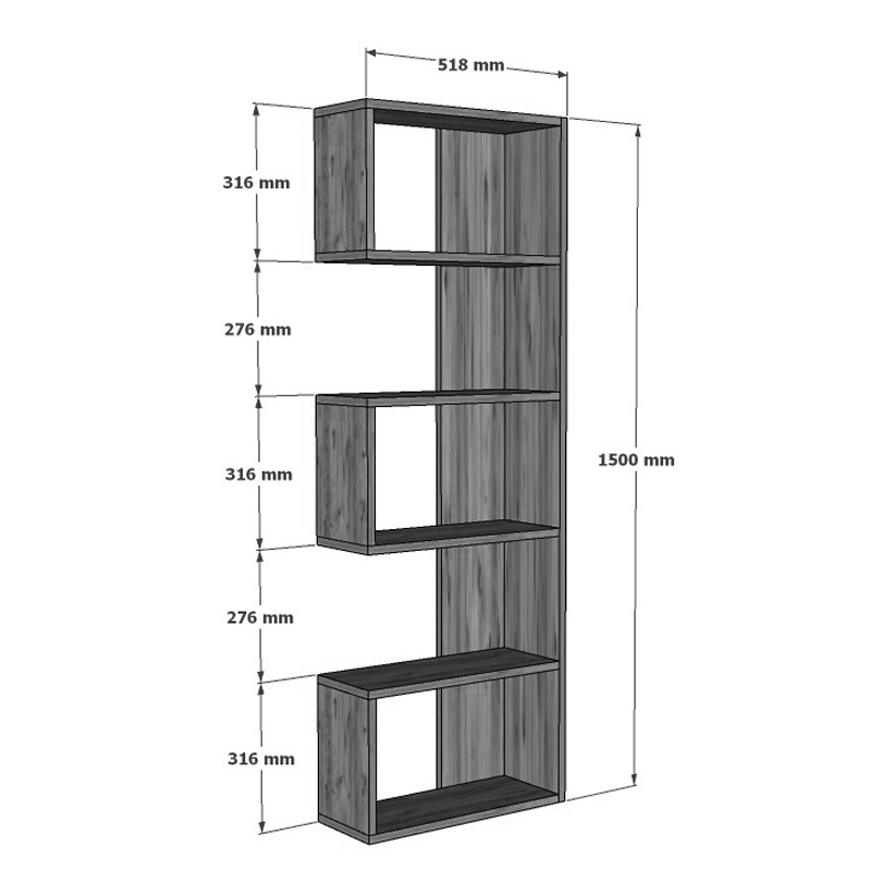Biblioteca Cascade, Pako World, Nuc, 51x22x150 cm