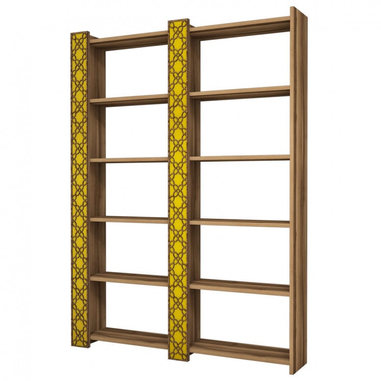 Biblioteca City 2 - Walnut, Yellow - 2 | YEO