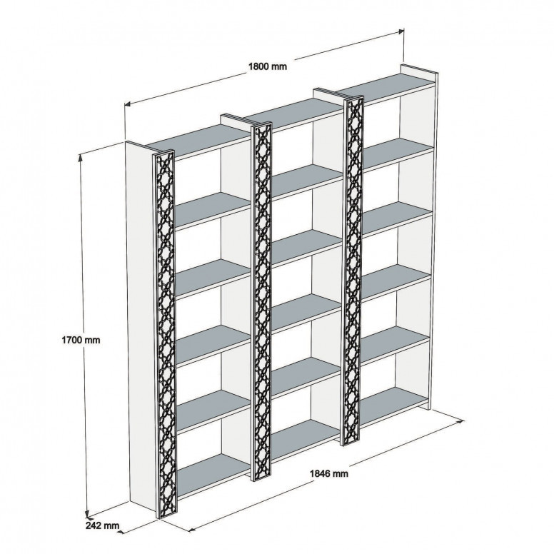 Biblioteca City 3 - Walnut, Walnut - 3 | YEO