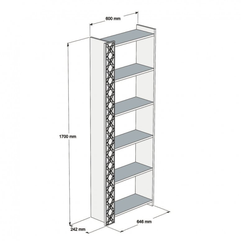 Biblioteca City - Walnut, Alb - 3 | YEO