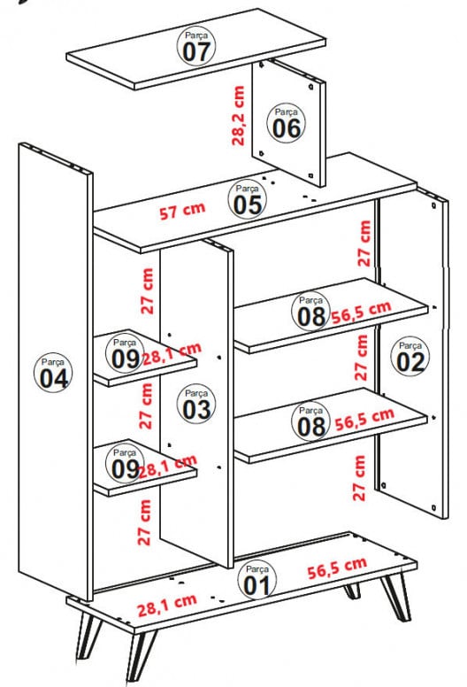 Biblioteca Form Alb - 5 | YEO