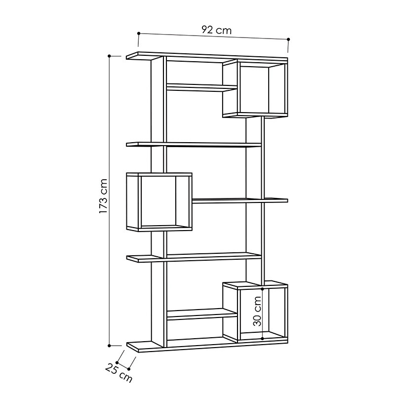 Biblioteca Soto culoarea alba 92x28x173cm