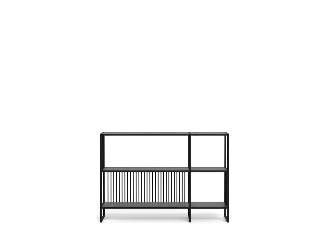 Biblioteca Strington, Negru, 83x120x35 cm - Imagine 4