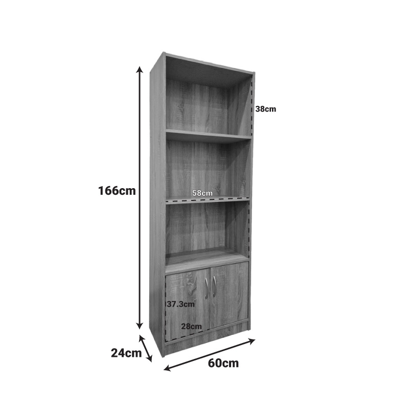 Biblioteca Tekaro Alb 60x29x166 cm