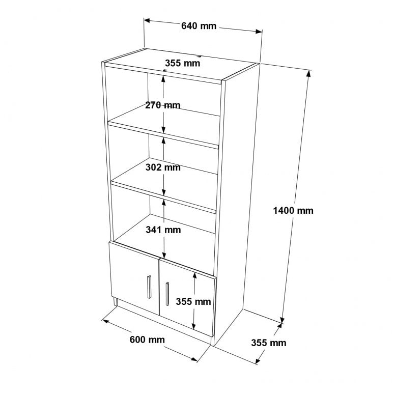 Biblioteca Vario D - Oak, Negru - 5 | YEO