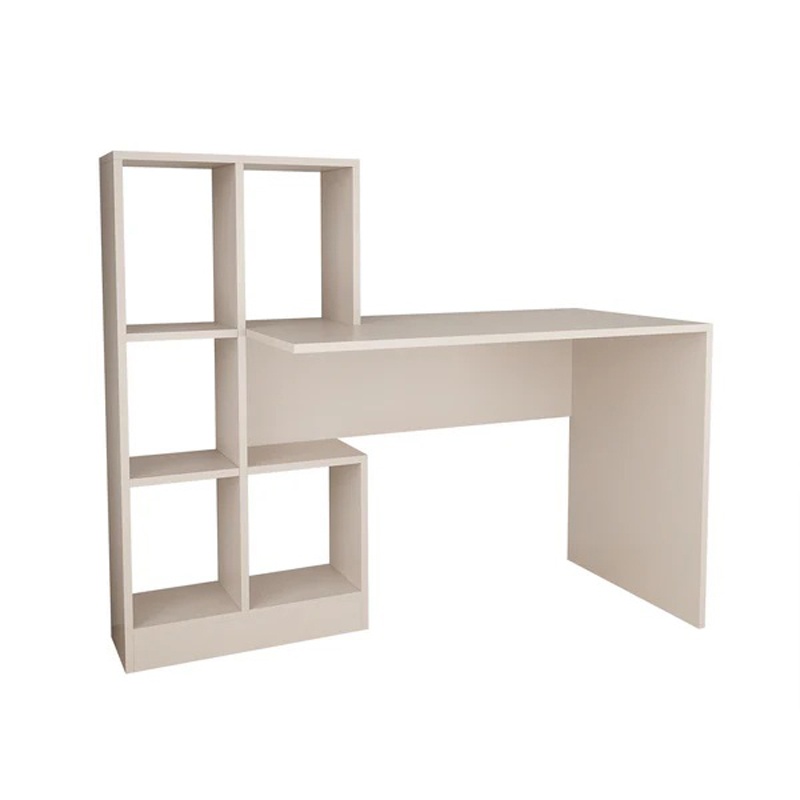 Birou cu biblioteca Dustin, Pako World, Gri deschis, 118x56x112 cm