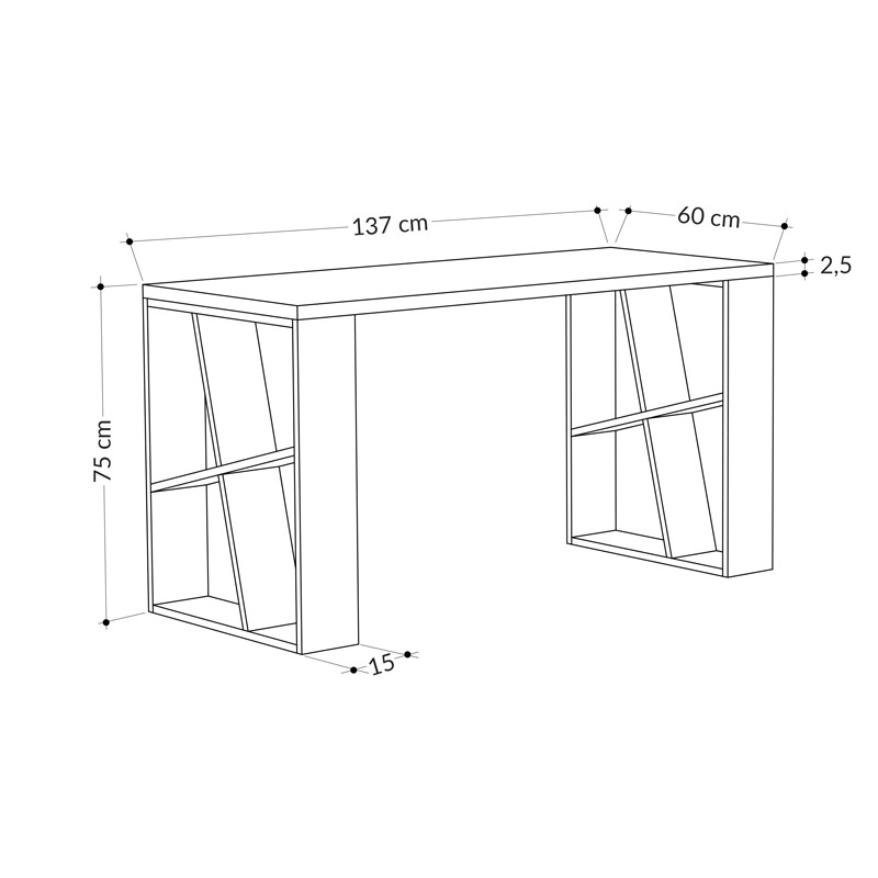 Birou Honey Alb 137x60x75 cm