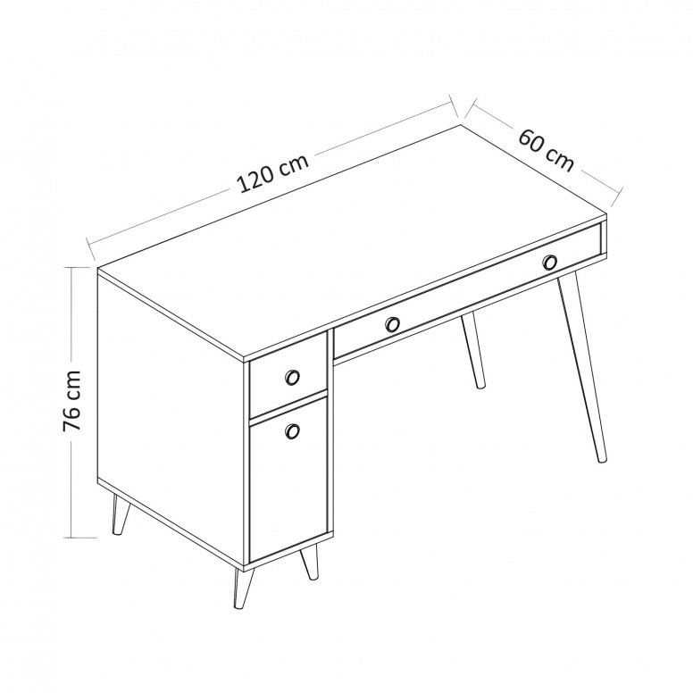 Birou Inarch Alb-Oak - 4 | YEO